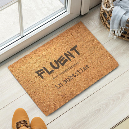 Fluent in Subtitles Coir Doormat — Drama Fan Home Decor